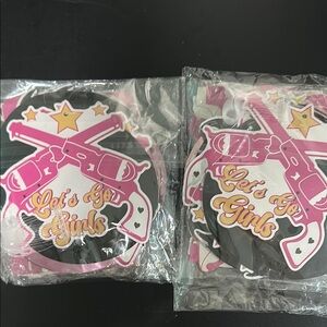 Pink and Black 'Let's Go Girls' Party Decorations / bachelorette pack of 2